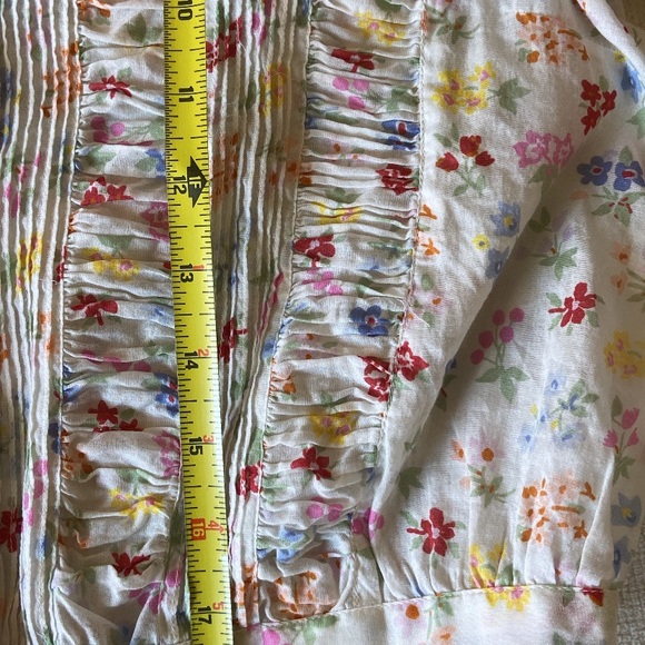 SOLD b/s/t Doen hadara top rare spring floral button up shirring rouching blouse - Picture 10 of 10